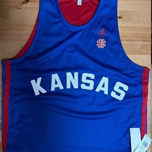 MEN ADIDAS X ERIC EMANUEL KANSAS JAYHAWKS REVERSIBLE BASKETBALL JERSEY XL - NWT